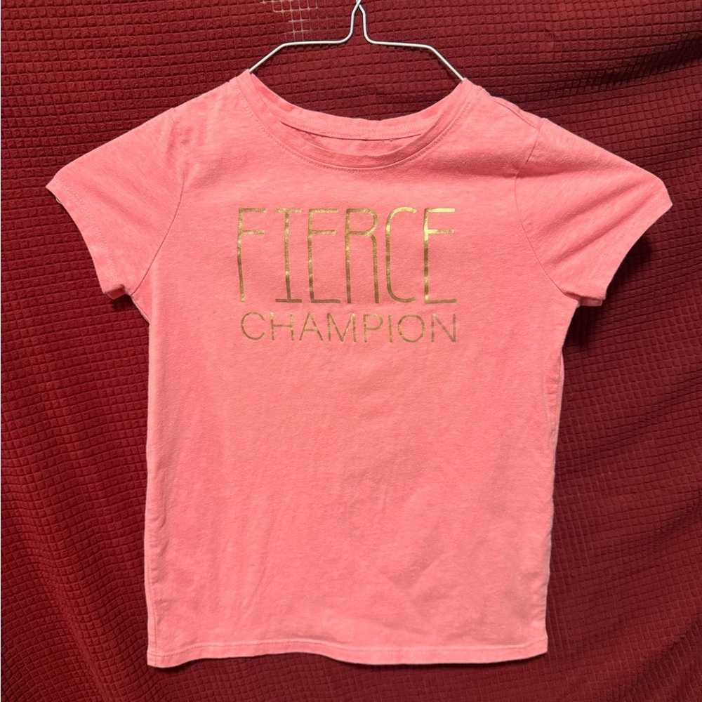 Cat & Jack Kids Pink T-Shirt with Gold Print
